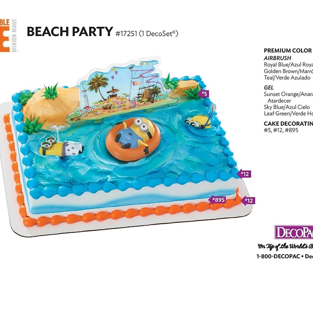 Minions Beach Party Cake Topper Set - Picture 3 of 9